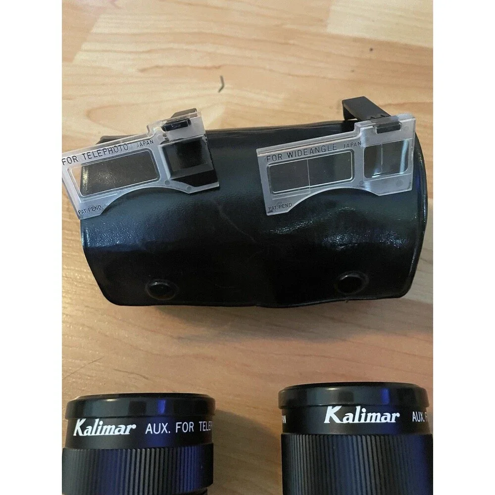 Vtg Kalimar Auxiliary Lens Set - Wide Angle & Telephoto w/ Viewfinders & Case